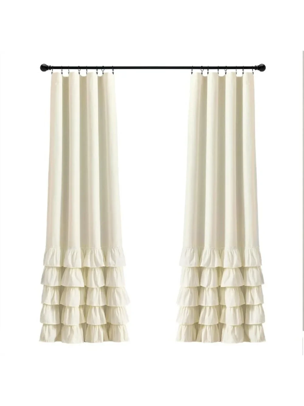 Elegant Ivory Ruffle Blackout Curtains 40